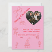 Whimsisch handgeschreven Kerstmis  Kaart (Voorkant)