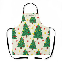 Whimsisch handgetekend kerstboompatroon persoon