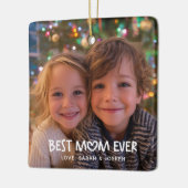 Whimsisch Hart Beste Moeder Ooit Kerst Foto Keramisch Ornament (Links)