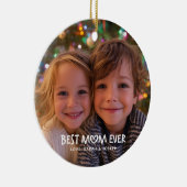 Whimsisch Hart Beste Moeder Ooit Kerst Foto Keramisch Ornament (Rechts)