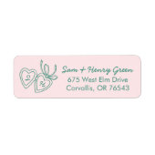 Whimsisch Hart Hanger Doodle Aangepast Retouradres Etiket (Voorkant)