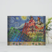 Whimsisch huwelijksprogramma leuk kleurrijk (Staand voorkant)