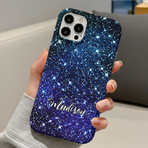 Whimsisch iriserend blauw Glitter monogram Case-Mate iPhone Case