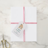 Whimsisch kerstfeest cadeaulabel (Met Touw)
