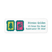 Whimsisch kerstgrid met leuke aangepaste retouradr etiket (Voorkant)