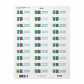 Whimsisch kerstgrid met leuke aangepaste retouradr etiket (Full Sheet)