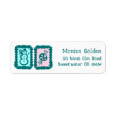 Whimsisch kerstgrid met leuke aangepaste retouradr etiket (Voorkant)