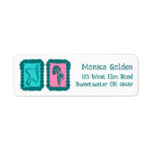 Whimsisch Kerstmis Raster Lief Aanpasbaar Retourad Etiket (Voorkant)
