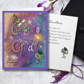Whimsisch Kosmisch Gefeliciteerd Afgestudeerd Paar Kaart