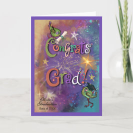 Whimsisch Kosmisch Gefeliciteerd Afgestudeerd Paar Kaart