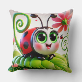 🐞 Whimsisch Lieveheersbeestje Karakter Kunst Voor Kussen