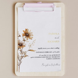 Whimsisch Monogram Foto Wildflower Bruiloft  Folie Uitnodiging