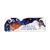 Whimsisch Noords Dorp & Winterfee-adres Etiket (Voorkant)