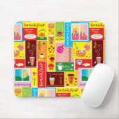 Whimsisch ontbijtpatroon muismat (Met muis)