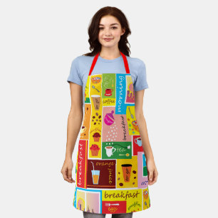 Whimsisch ontbijtpatroon schort
