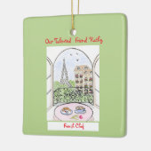 Whimsisch Parijs en Eiffeltoren Franse Chef Keramisch Ornament (Links)