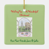 Whimsisch Parijs en Eiffeltoren Franse Chef Keramisch Ornament (Achterkant)