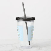 Whimsisch Pastelblauw Zeshoek Modern Monogram Acryl Drinkbeker (Links)