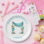 Whimsisch Plezier Turquoise Verjaardag Papieren Bordje (Feest)