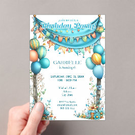 Whimsisch Plezierige Teal Verjaardags Acryl Uitnodigingen