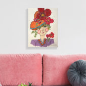 Whimsisch Portret van "Pretty Lady" Canvas Afdruk (Insitu (Woonkamer))