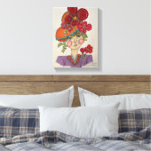 Whimsisch Portret van "Pretty Lady" Canvas Afdruk (Insitu (Slaapkamer))