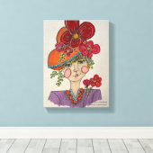 Whimsisch Portret van "Pretty Lady" Canvas Afdruk (Insitu (Houten vloer))