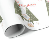 Whimsisch prettig kerst kabouter  cadeaupapier (Rol Hoek)