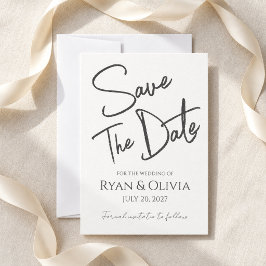Whimsisch schrift Niets bijzonders bewaar de datum Save The Date
