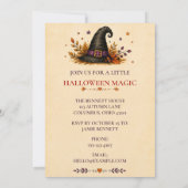 Whimsisch spook zwart kat Halloween-feest Kaart (Achterkant)