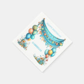 Whimsisch Teal Verjaardagsfeestje Servet (Hoek)