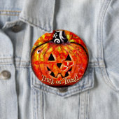 Whimsische Abstracte Jack O Lantern Persoonlijk Ronde Button 4,0 Cm (In situ)