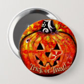 Whimsische Abstracte Jack O Lantern Persoonlijk Ronde Button 4,0 Cm (Voorkant /achterkant)