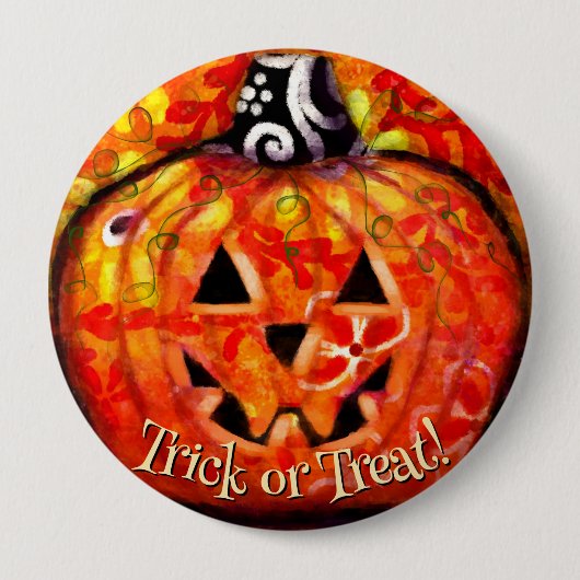 Whimsische Abstracte Jack O Lantern Persoonlijk Ronde Button 4,0 Cm (Voorkant)
