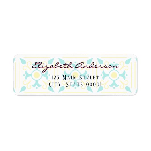 Whimsische adreslabels voor middagthee etiket (Voorkant)