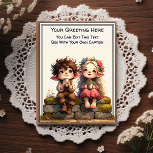 Whimsische alledaagse sentiment kinderboek kunst briefkaart
