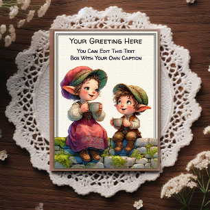 Whimsische alledaagse sentiment verhaalboek kunst briefkaart
