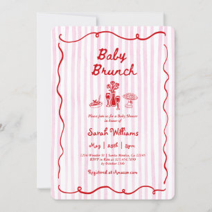 Whimsische babybrunch baby shower meisje kaart