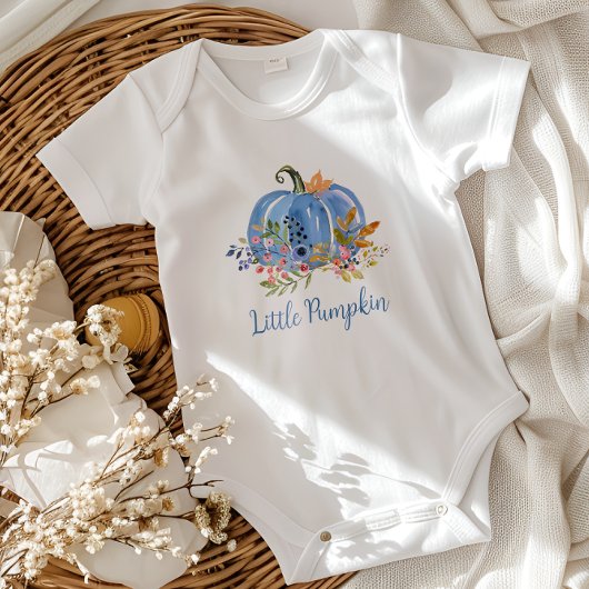 Whimsische Blauwe Pompoen Baby Romper