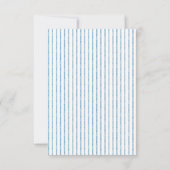 Whimsische Blauwe Witte Aquarel Streep Bruiloft Save The Date (Achterkant)