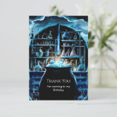 Whimsische Boho Magie Wetenschapper Verjaardag Bedankkaart (Staand voorkant)