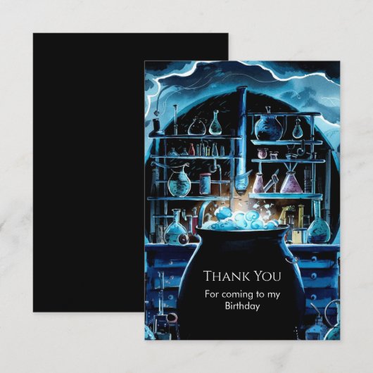 Whimsische Boho Magie Wetenschapper Verjaardag Bedankkaart (Voorkant / Achterkant)