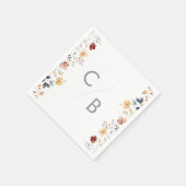Whimsische Boho Wildebloem Monogram Tafelkleden Servet (Hoek)