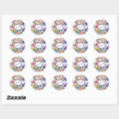 WHIMSISCHE BUTTERFLIES EN STROMEN PATROON RONDE STICKER (Vel)