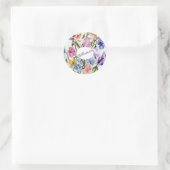 WHIMSISCHE BUTTERFLIES EN STROMEN PATROON RONDE STICKER (Tas)