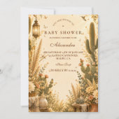 Whimsische Cactus Boho Baby Shower Kaart (Voorkant)