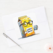 Whimsische Cafetaria Melkpak Lunch Hack-Sticker Vierkante Sticker (Envelop)
