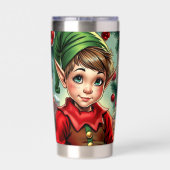 Whimsische Cartoon Elf | Kerstmis   Geïsoleerde Drinkbeker (Achterkant)