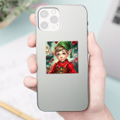 Whimsische Cartoon Elf | Kerstmis Sticker (Telefoon)