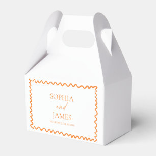 Whimsische citrus sinaasappel golvende rand bruilo bedankdoosjes